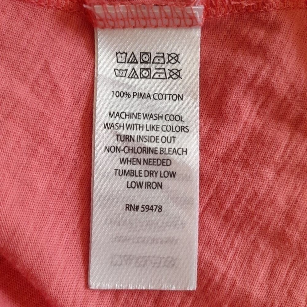 Max Studio Top Womens Medium Pink Short Sleeve Pima Cotton Shirt V Neck - Picture 4 of 8